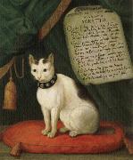 unknow artist Portrait of Armellino the Cat with Sonnet painting